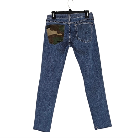 Rag & Bone DRE Straight Leg Army Pocket  Blue Jeans 26 Preowned - Picture 2 of 9